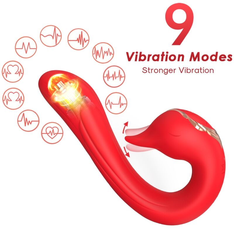 ARMONY - DELFIN VIBRATOR MULTIPOSITION & VARMEEFFEKT RØD
