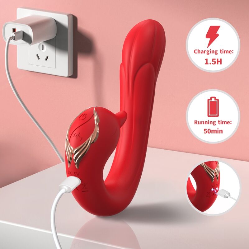 ARMONY - DELFIN VIBRATOR MULTIPOSITION & VARMEEFFEKT RØD