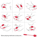 ARMONY - 3-IN-1 PINK, STIMULATOR, SUCTION AND UP&DOWN WITH RED TAIL