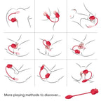 ARMONY - PINK 2 IN 1 SUCTION STIMULATOR & VIBRATOR 10 MODES WITH RED TAIL