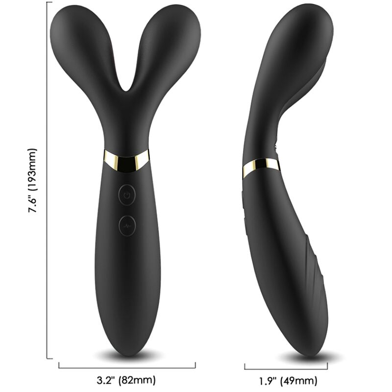 ARMONY - Y-WAND MASSAGEAPPARAT & VIBRATOR DOBBELTHOVEDT SORT