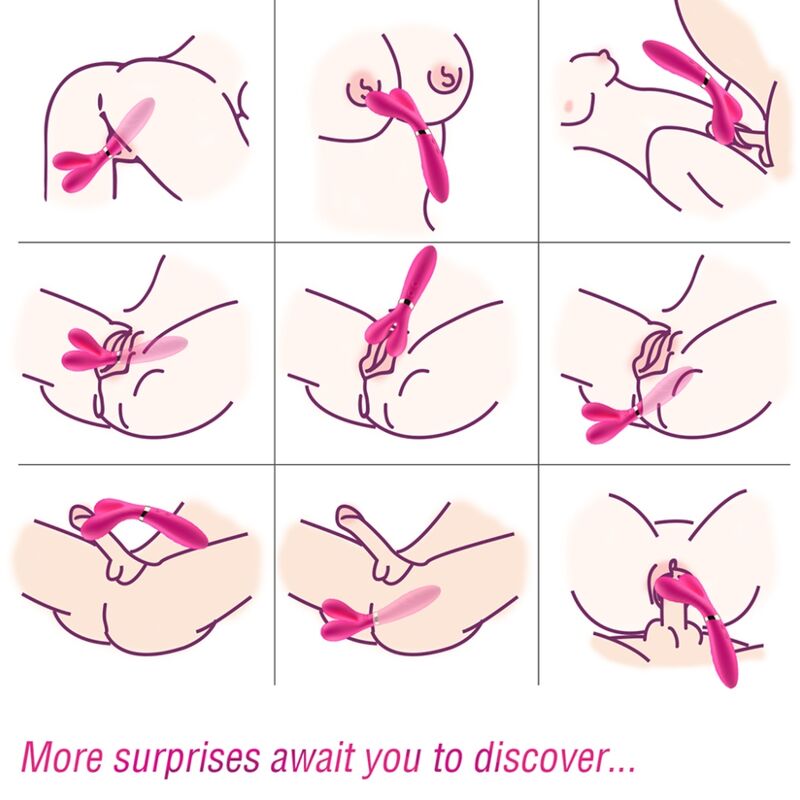ARMONY - Y-WAND MASSAGEAPPARAT & VIBRATOR DOBBELTHOVEDT FUCHSIA