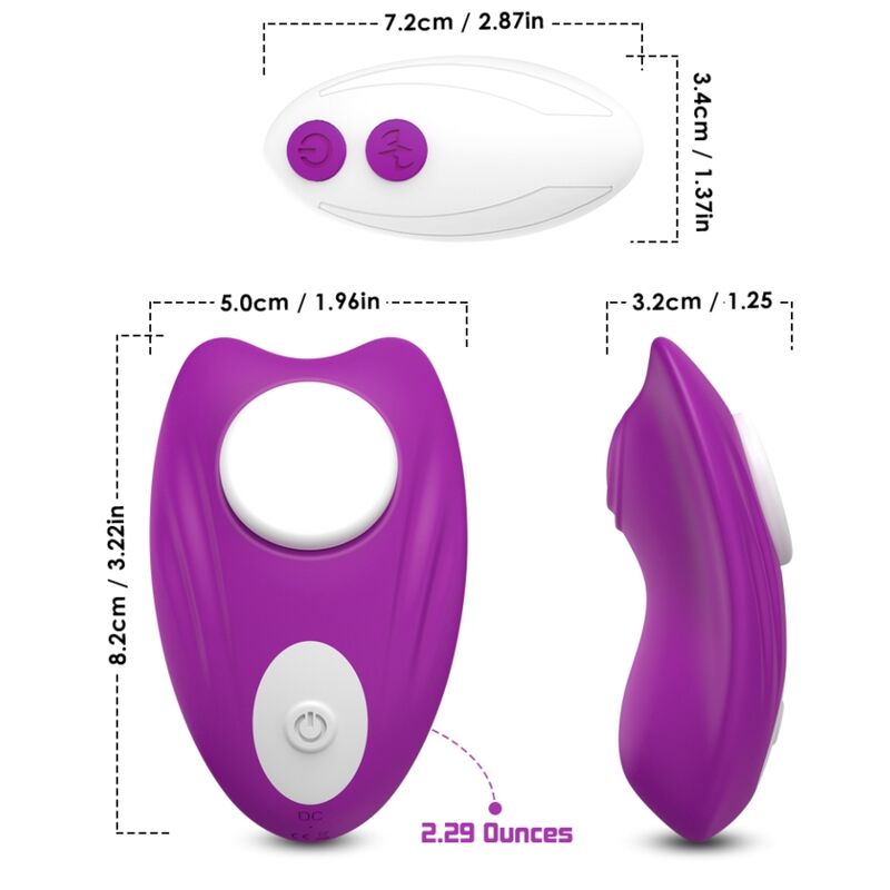 ARMONY - BUTTERFLY TRUSSER VIBRATOR FJERNBETJENING LILLA