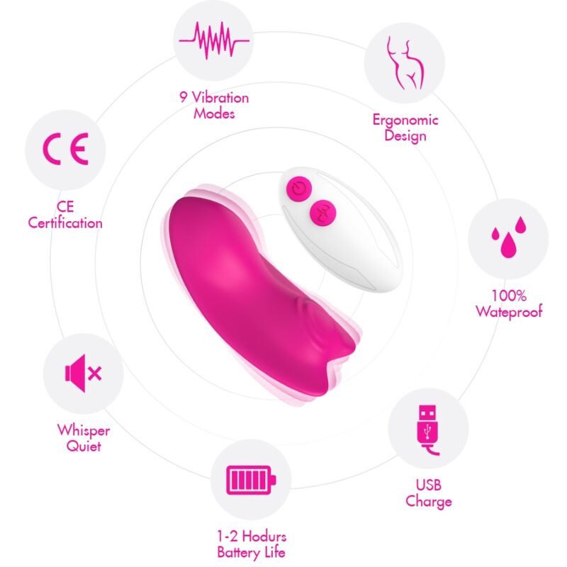 ARMONY - BUTTERFLY TRUSSER VIBRATOR FJERNBETJENING LILLA