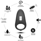 ARMONY - SHARK VIBRATORRING TIL PAR FJERNBETJENING SORT