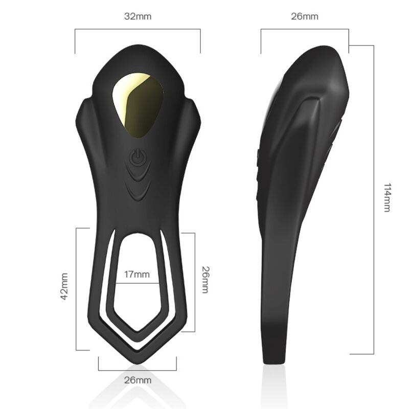 ARMONY - ROADSTER VIBRATOR DOBBELT RING FJERNBETJENING SORT