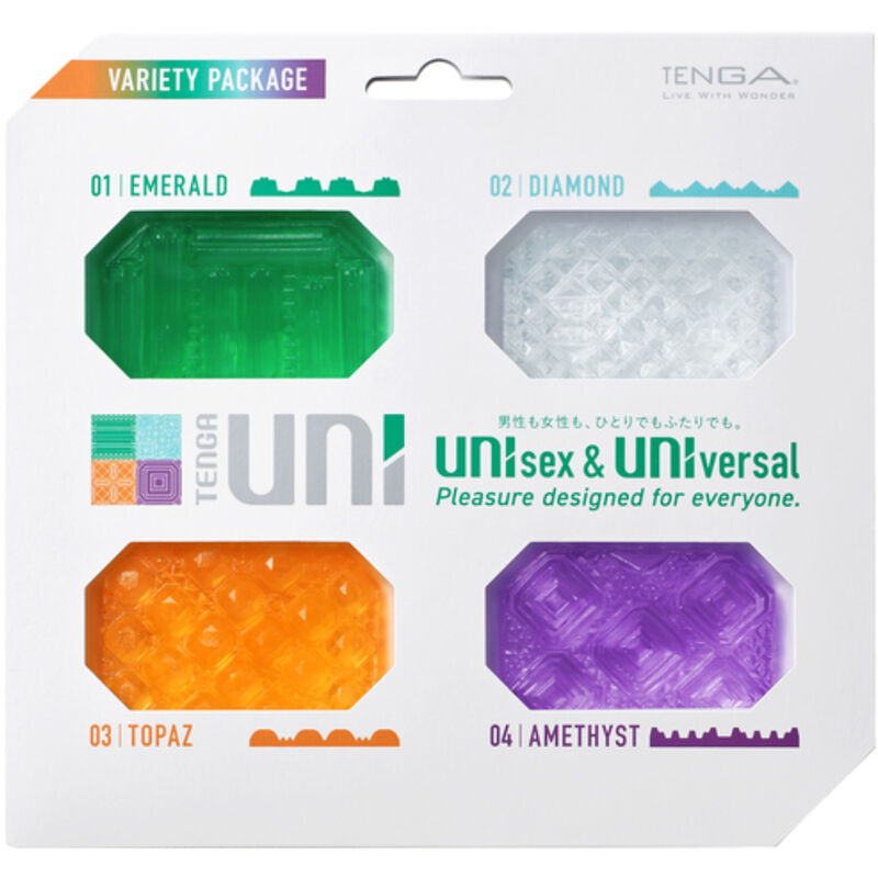 TENGA - UNI VARIETY MASTURBATOR FINGERBØLGEPAKKE 4 ENHEDER