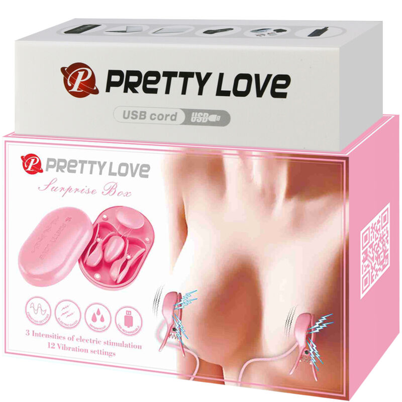 PRETTY LOVE - OVERRASKELSESBOX LYSERØD ELEKTROSTIMULATIONSPINCETT
