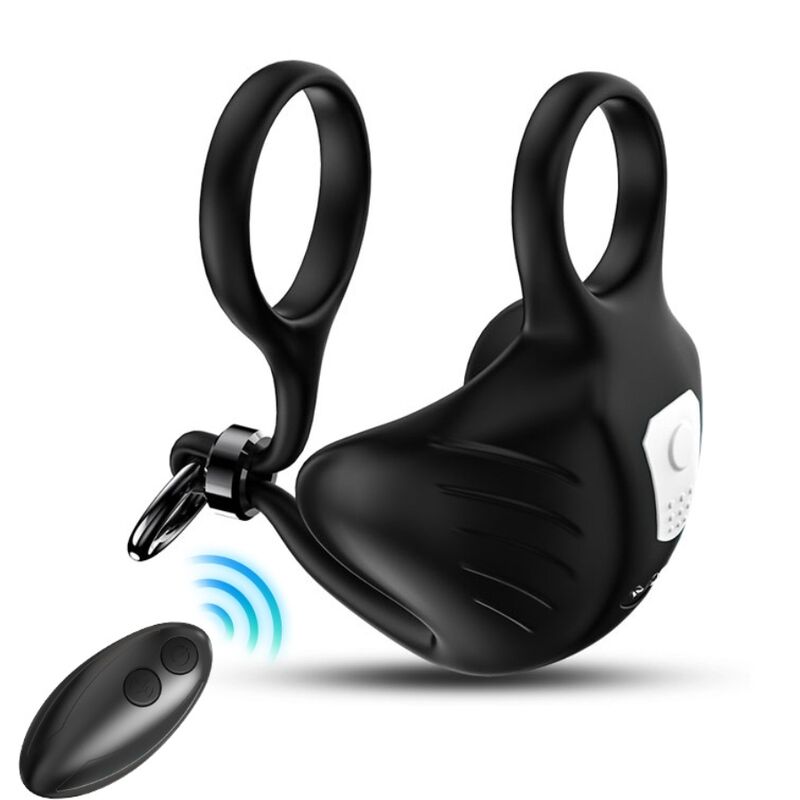 ARMONY - MANTA SKROTUM VIBRATORRING FJERNBETJENING SORT