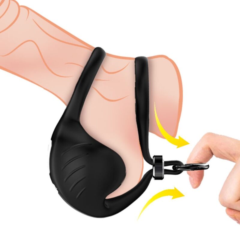 ARMONY - MANTA SKROTUM VIBRATORRING FJERNBETJENING SORT
