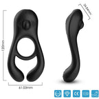 ARMONY - VEYRON DOBBELT VIBRATORRINGLEGEtøj TIL PAR FJERNBETJENING SORT