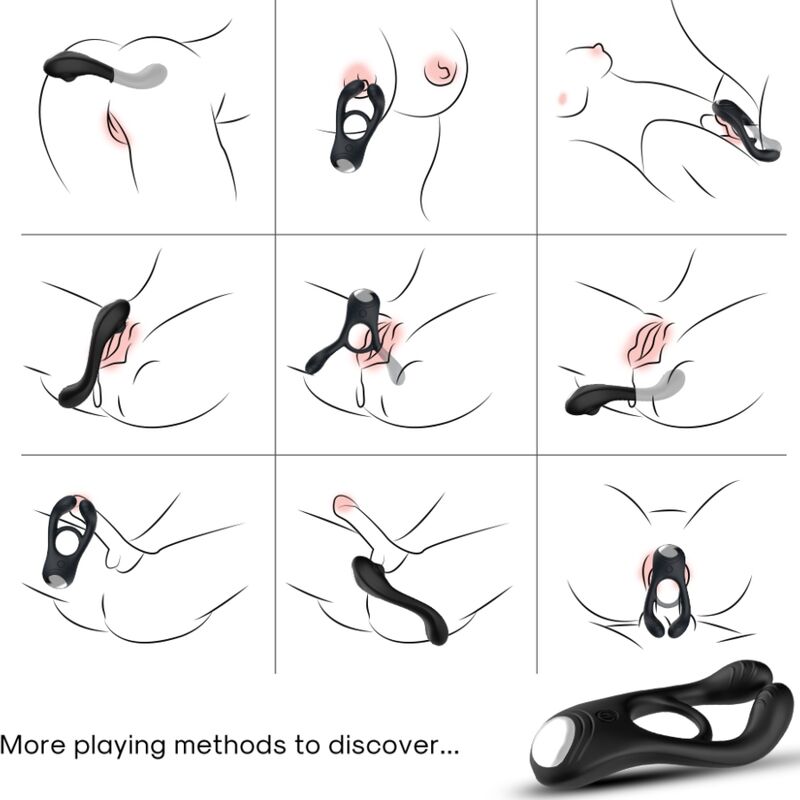ARMONY - VEYRON DOBBELT VIBRATORRINGLEGEtøj TIL PAR SORT