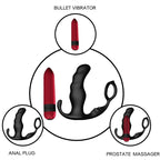 ARMONY - KNIGHT VIBRATOR ANAL PROSTATA & RING FJERNBETJENING SORT