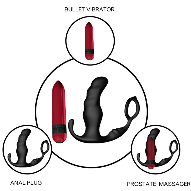 ARMONY - KNIGHT VIBRATOR ANAL PROSTATA & RING FJERNBETJENING SORT