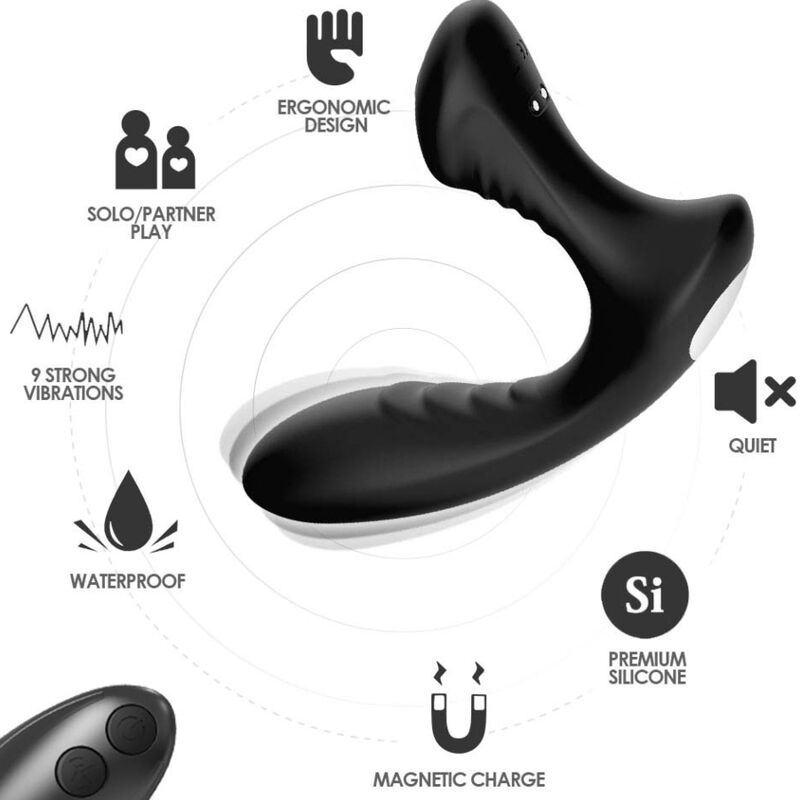 ARMONY - STORM VIBRATOR ANAL PROSTATA & PLUG FJERNBETJENING SORT