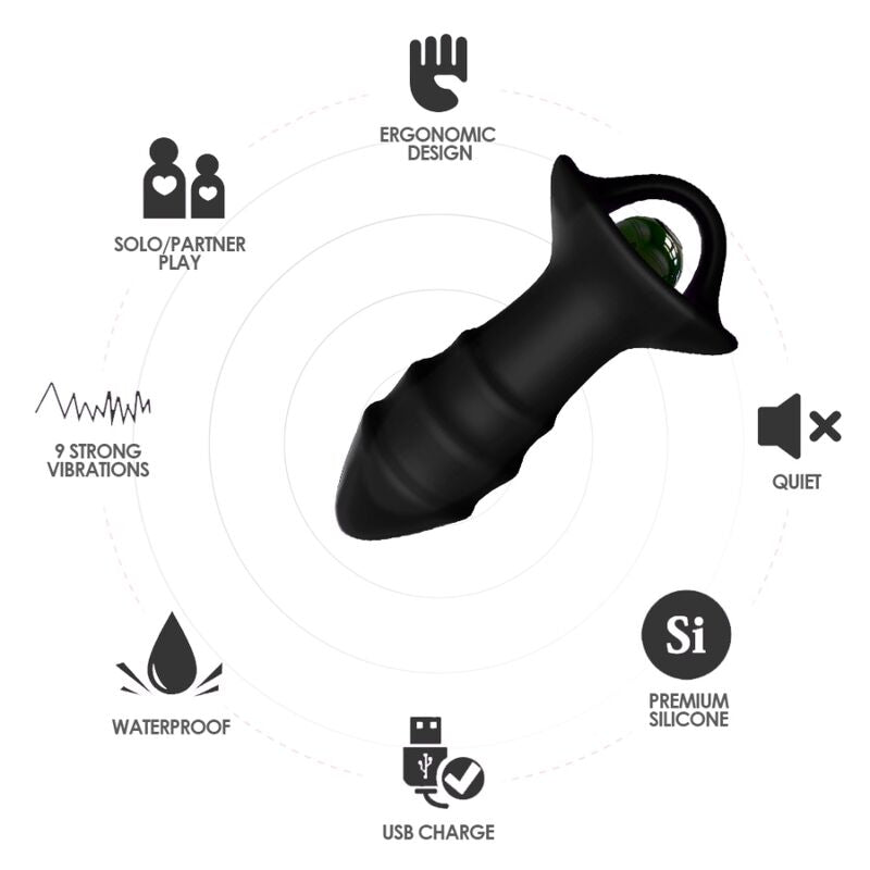 ARMONY - KYLIN FINGERVIBRATOR & ANALPLUG FJERNBETJENING SORT