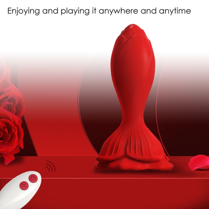 ARMONY - PINK VIBRATOR & ANALPLUG LILLE FJERNBETJENING RØD