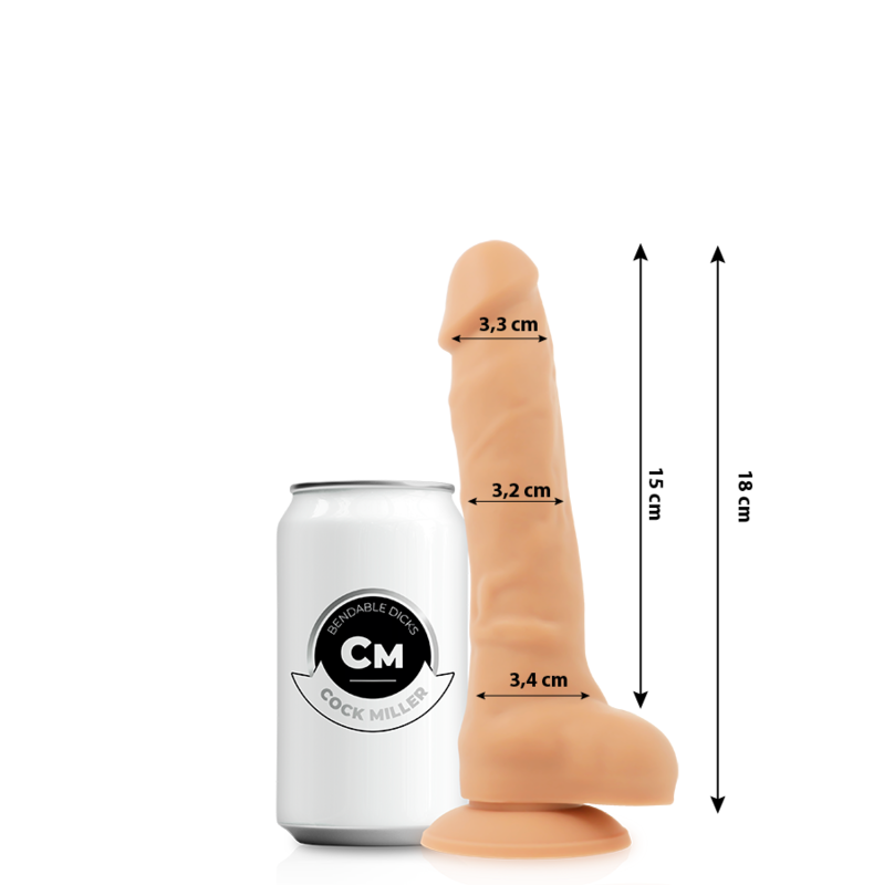 COCK MILLER - DILDO REALISTISK SILIKONE TÆTHED ARTIKULERBAR KØD 18 CM