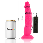 DIVERSIA - FLEKSIBEL VIBRERENDE DILDO PINK 21 CM -O- 4,9 CM