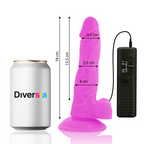 DIVERSIA - FLEKSIBEL VIBRERENDE DILDO LILLA 18 CM -O- 4 CM