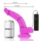 DIVERSIA - FLEKSIBEL VIBRERENDE DILDO LILLA 21,5 CM -O- 4,5 CM