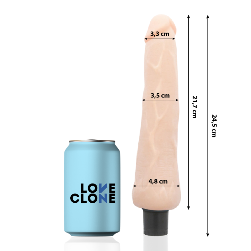 LOVECLONE - RAGNAR SELVSMØRENDE VIBRATOR 24,5 CM -O- 3,5 CM