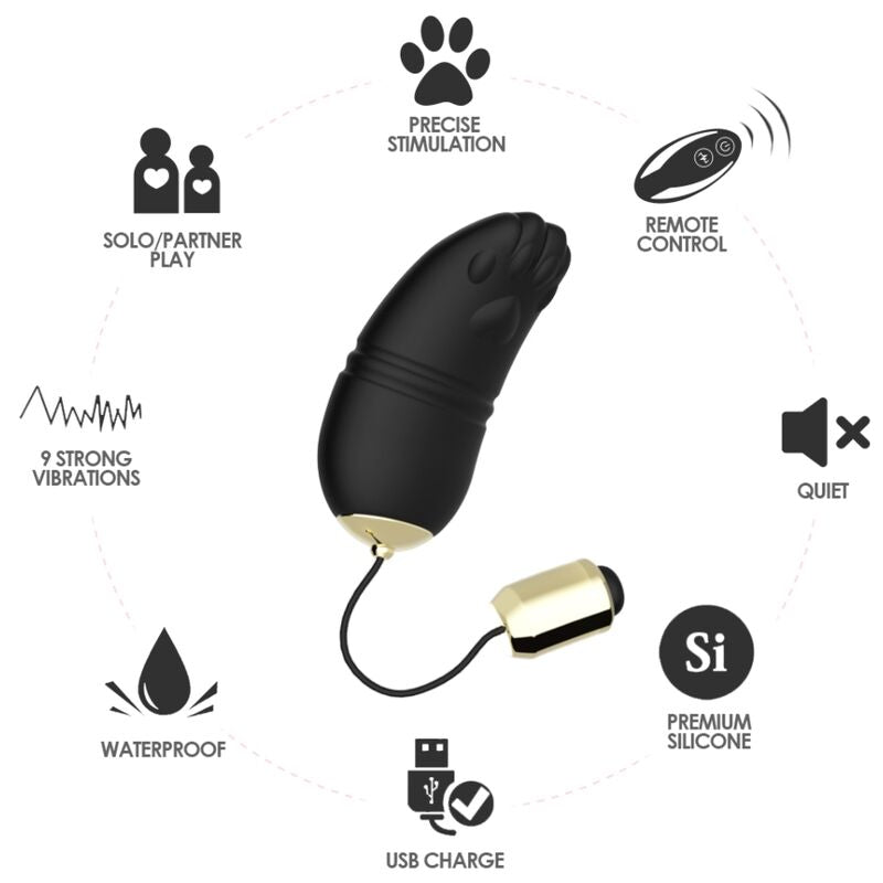 ARMONY - KITTY EGG VIBRATOR G-SPOT FJERNBETJENING SORT