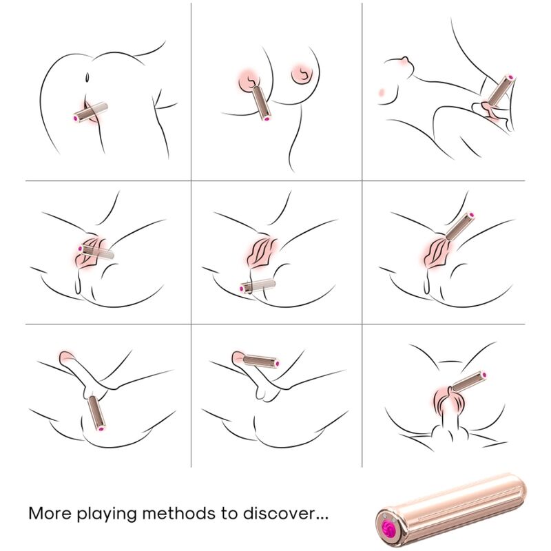 ARMONY - KRIGSHOVEDSVIBRATOR KUGLEFJERNBETJENING GYLDEN 2 CM X 8,8 CM