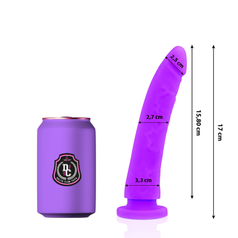 DELTA CLUB - LEGETØJ LILA DILDO MEDICINSK SILIKONE 17 CM -O- 3 CM