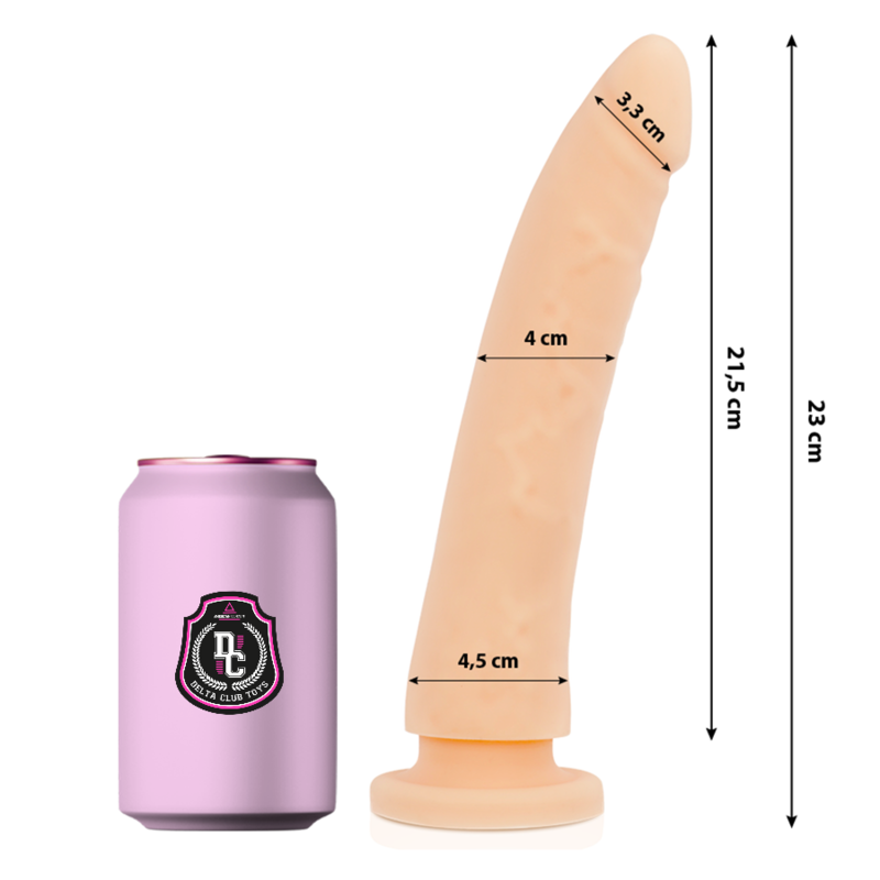 DELTA CLUB - LEGETØJ NATURLIG DILDO MEDICINSK SILIKONE 23 CM -O- 4,5 CM