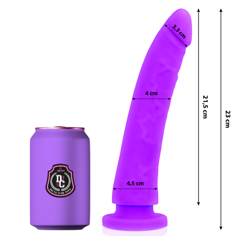 DELTA CLUB - LEGETØJ LILA DILDO MEDICINSK SILIKONE 23 CM -O- 4,5 CM