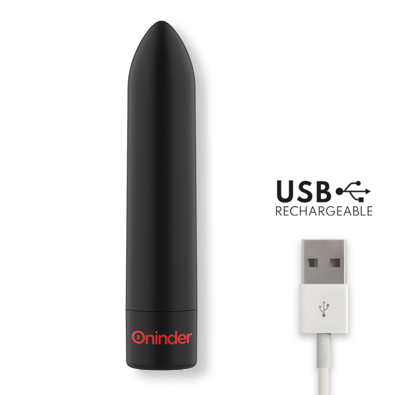 ONINDER - BERLIN KUGLEVIBRATOR SORT 9 TILSTAND 8,5 X 2 CM - GRATIS APP
