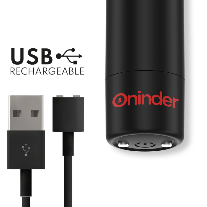 ONINDER - BERLIN KUGLEVIBRATOR SORT 9 TILSTAND 8,5 X 2 CM - GRATIS APP