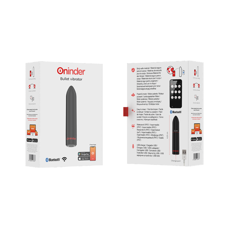 ONINDER - BERLIN KUGLEVIBRATOR SORT 9 TILSTAND 8,5 X 2 CM - GRATIS APP
