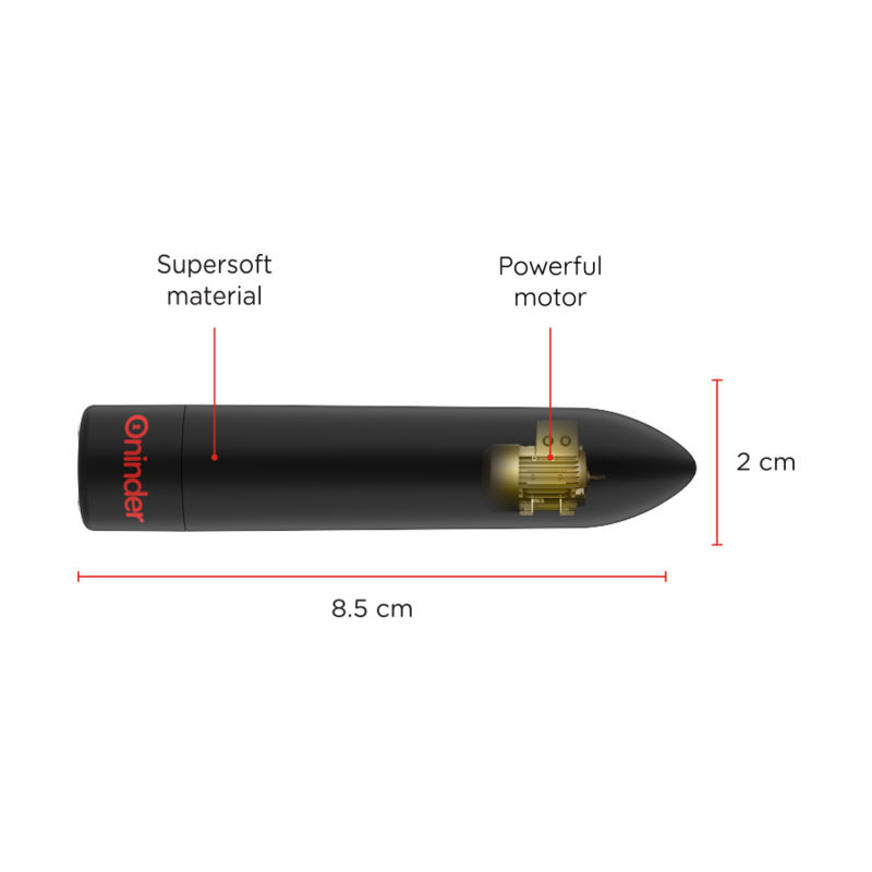 ONINDER - BERLIN KUGLEVIBRATOR SORT 9 TILSTAND 8,5 X 2 CM - GRATIS APP
