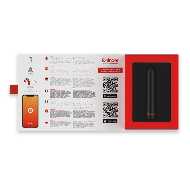 ONINDER - BERLIN KUGLEVIBRATOR SORT 9 TILSTAND 8,5 X 2 CM - GRATIS APP