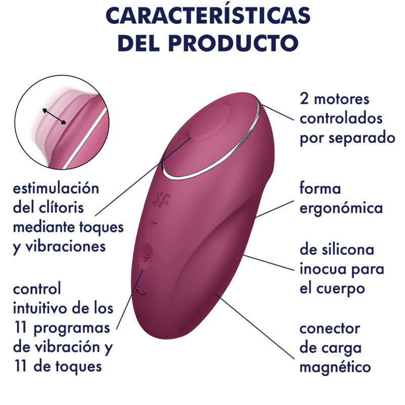 SATISFYER - TAP & CLIMAX 1 LAY-ON VIBRATOR RØD