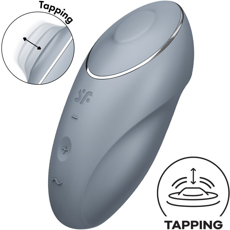 SATISFYER - TAP & CLIMAX 1 LAY-ON VIBRATOR GRÅ