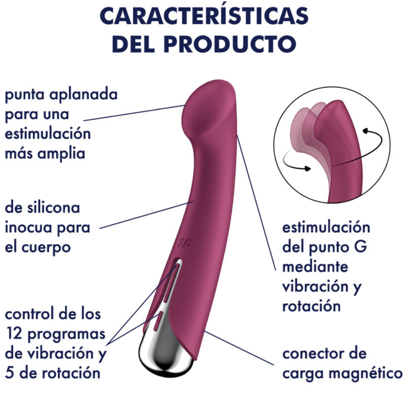 SATISFYER - SPINNING G-SPORT 1 ROTATOR VIBRATOR RØD
