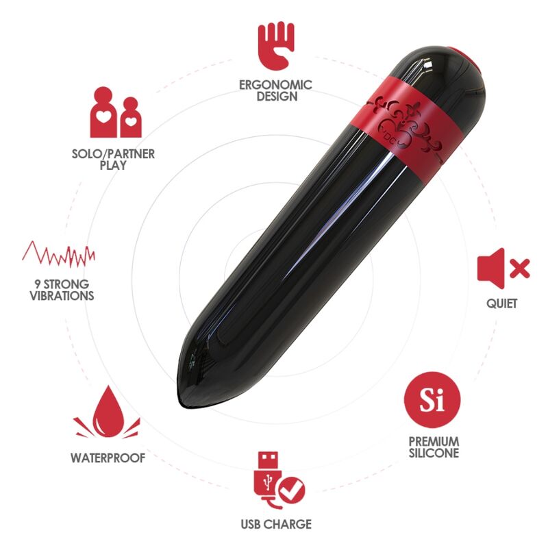 ARMONY - ROCKET VIBRATOR KUGLEFJERNBETJENING SORT
