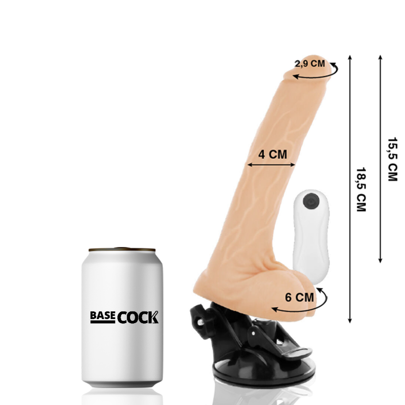 BASECOCK - REALISTISK ARTIKULERBAR FJERNBETJENINGSKØD 18,5 CM -O- 4 CM