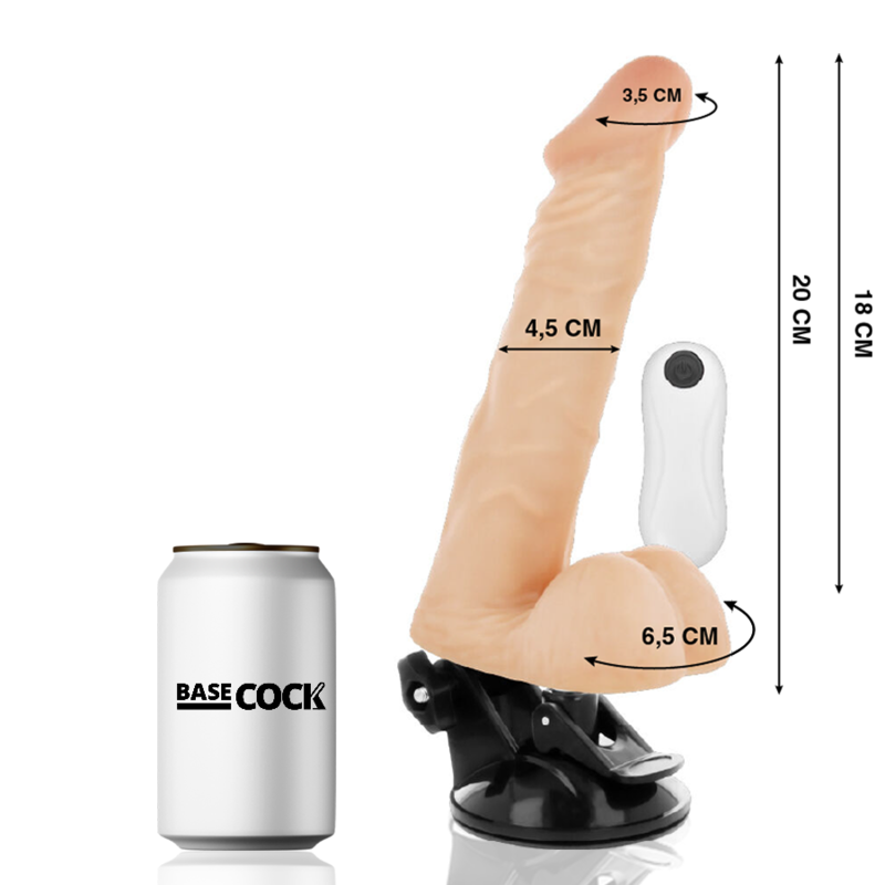 BASECOCK - REALISTISK ARTIKULERBAR FJERNBETJENINGSKØD 20 CM -O- 4,5 CM