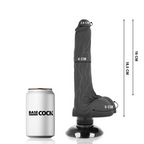 BASECOCK - REALISTISK VIBRATOR 2-1 SORT 18,5 CM -O- 4 CM