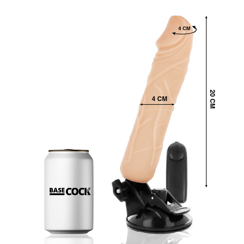 BASECOCK - REALISTISK VIBRATOR FJERNBETJENING FLESH 20 CM -O- 4 CM