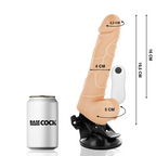 BASECOCK - REALISTISK VIBRATOR FJERNBETJENING NATURLIG MED TESTIKLERNES 19,5 CM -O- 4 CM