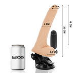 BASECOCK - REALISTISK NATURLIG FJERNBETJENINGSVIBRATOR MED TESTIKLE 20 CM -O- 4 CM
