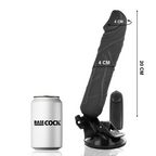 BASECOCK - REALISTISK VIBRATOR FJERNBETJENING SORT 20 CM -O- 4 CM