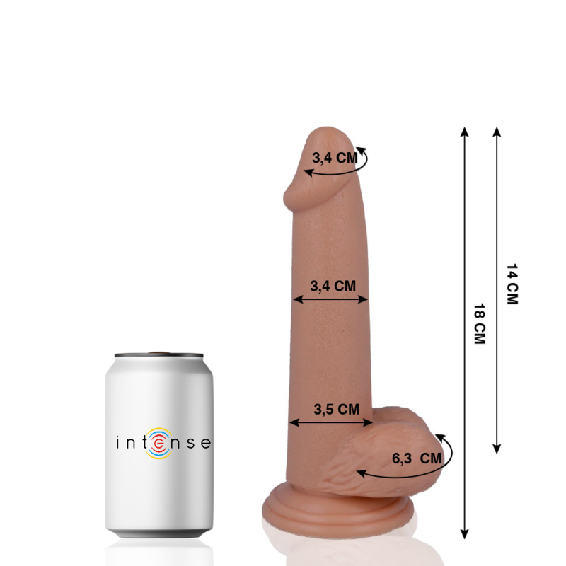 MR INTENSE - 10 REALISTISKE PIKKER 18 CM -O- 3,4 CM
