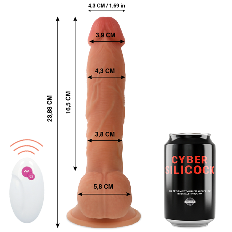 CYBER SILICOCK - REALISTISK FJERNBETJENING AF MESTER BEN 23,88 CM -O- 4,3 CM
