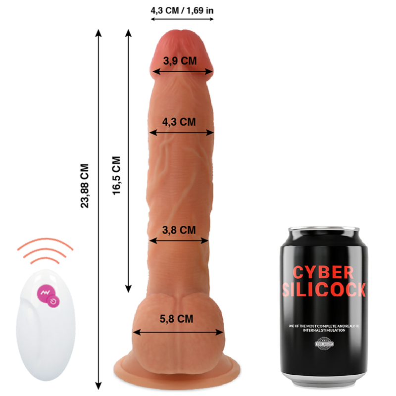 CYBER SILICOCK - REALISTISK FJERNBETJENING MR. JOHN 23,88 CM -O- 4,3 CM